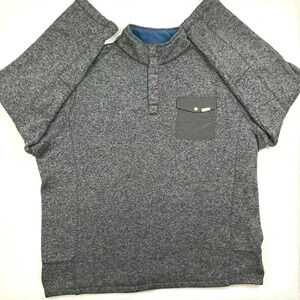 WOOLRICH Mens Drifter Fleece 1/4 Snap Pullover Grey Sweater Fleece Size XL